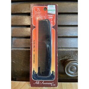 VTG On The Town Pocket Comb All-American 3470 Black Fine Teeth New Unbreakable